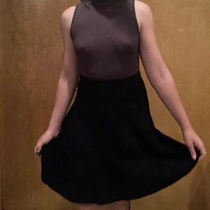 Black knit circle skirt